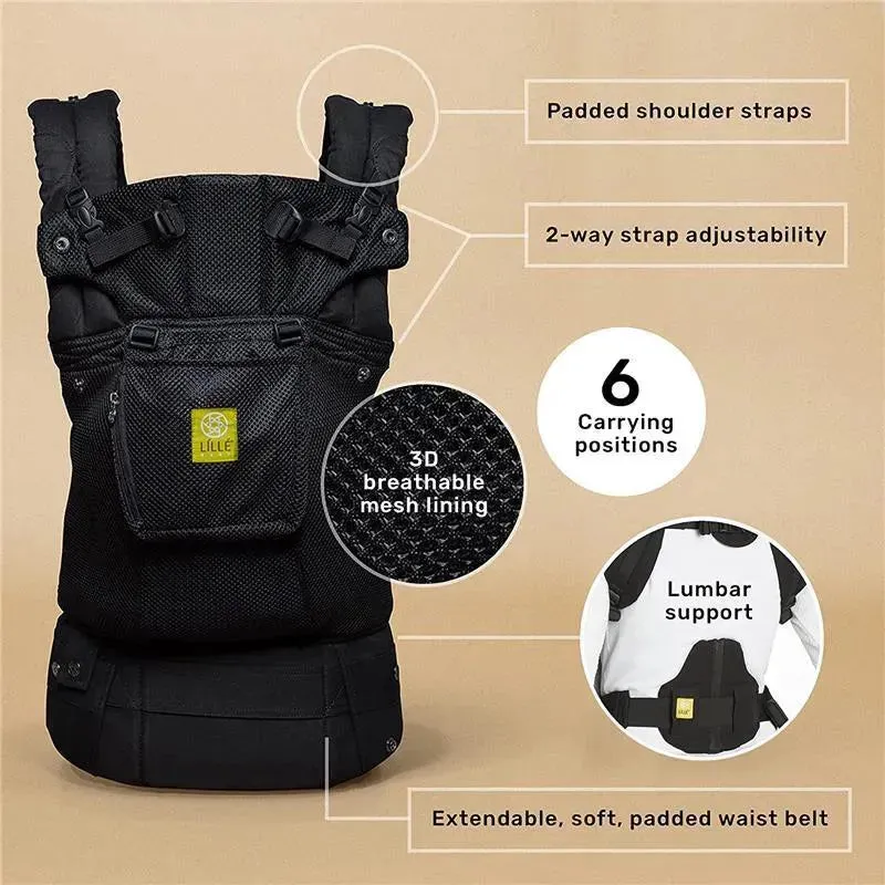 Lille Baby - Baby Carrier Complete Airflow 3D Mesh, Grey/Silver - Image 5