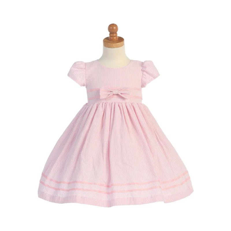 Lito Baby Girl Dress Cotton Seersucker Pink