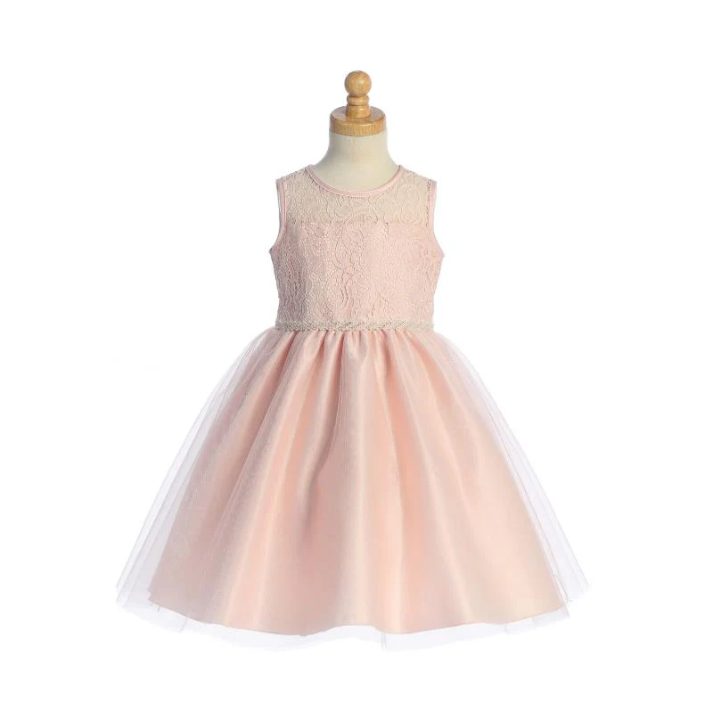 Lito Baby Girl Dress Lace & Tulle Dess, Light Pink