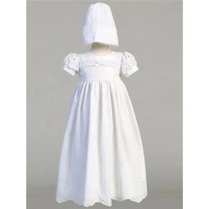 Lito - Embroidered Cotton Eyelet Gown, White