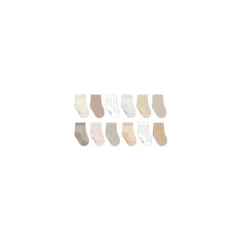 Little Me - 12 Pk Baby Socks Textured Muted Socks, 0/12M