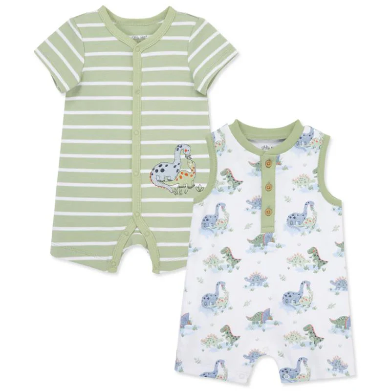 Little Me - 2Pk Baby Boy Dinos Rompers
