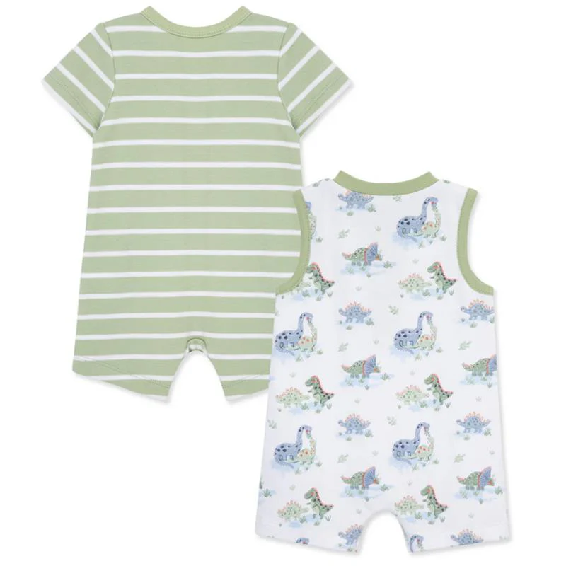 Little Me - 2Pk Baby Boy Dinos Rompers - Image 2