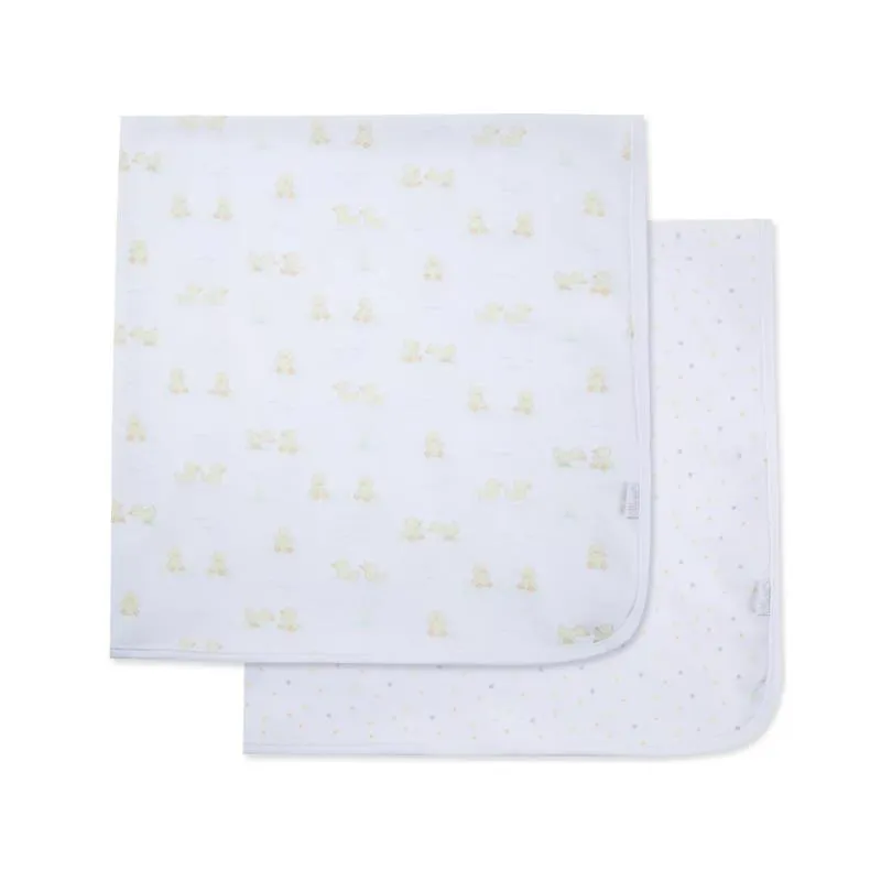 Little Me - 2Pk Baby Ducks Receiving Blankets