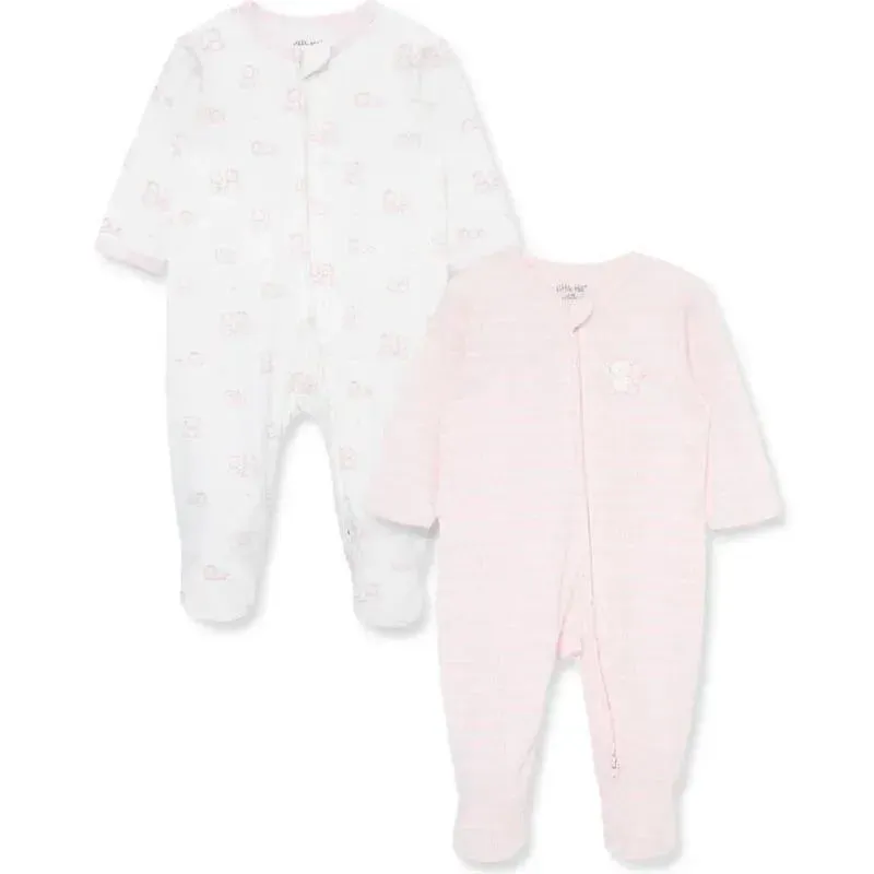 Little Me - 2Pk Baby Girl Charms Footies Pink