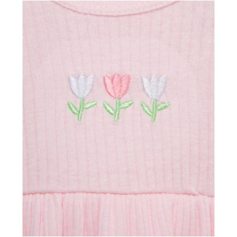 Little Me - 2Pk Tulips Baby Bsuit Dress Pink - Image 2