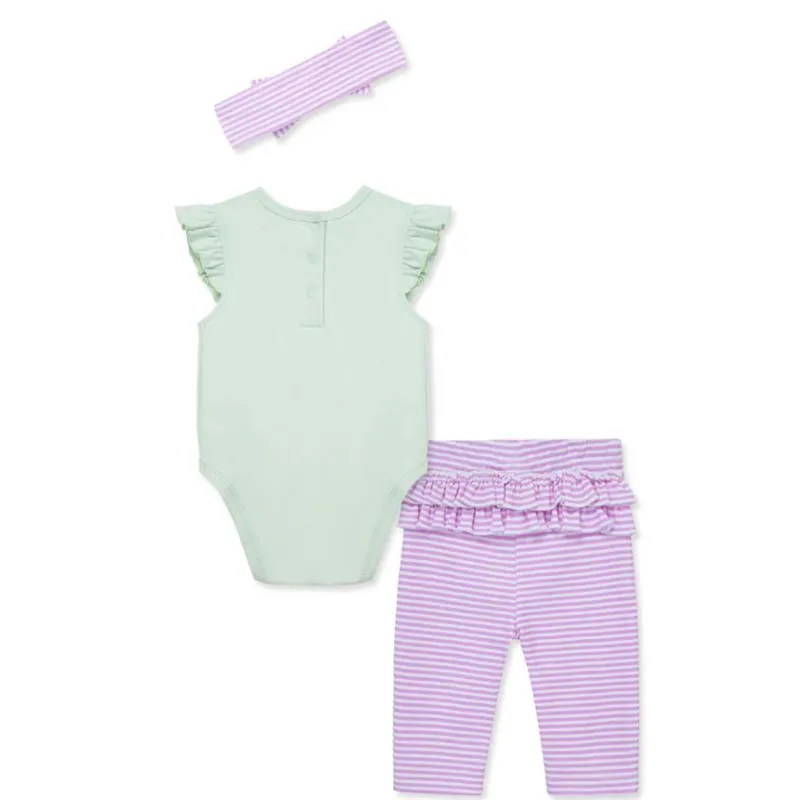 Little Me - 3Pk Baby Girl Bee Happy Bodysuit & Pant Set - Image 2