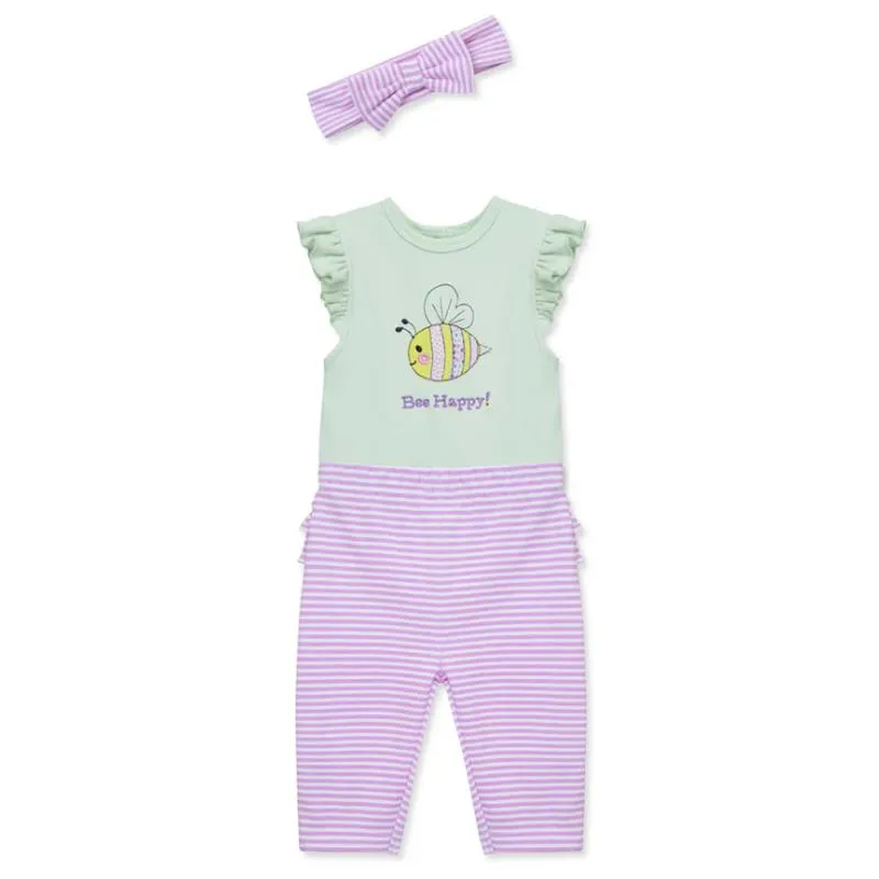 Little Me - 3Pk Baby Girl Bee Happy Bodysuit & Pant Set - Image 3