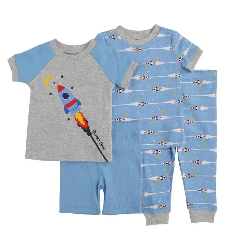 Little Me - 4Pk Baby Boy Space Pj Blue