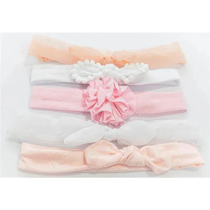 Little Me 5pk Baby Girl Headbands, Peach