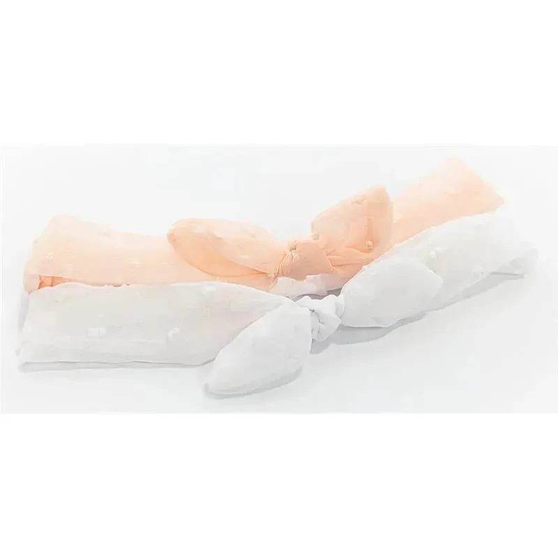 Little Me 5pk Baby Girl Headbands, Peach - Image 2