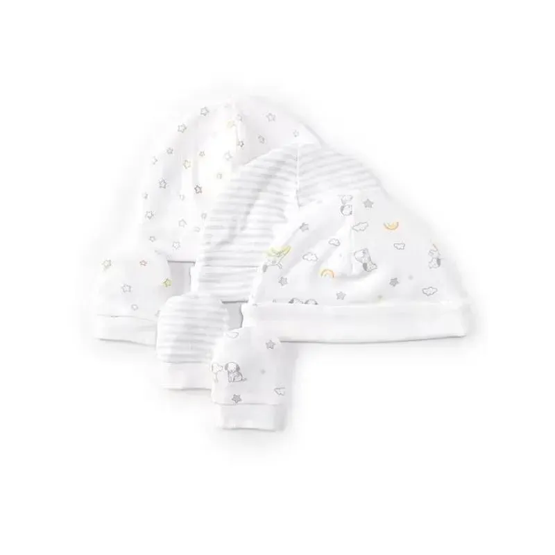 Little Me - 6Pk Baby Lucky Pups Hat & Mitten Set