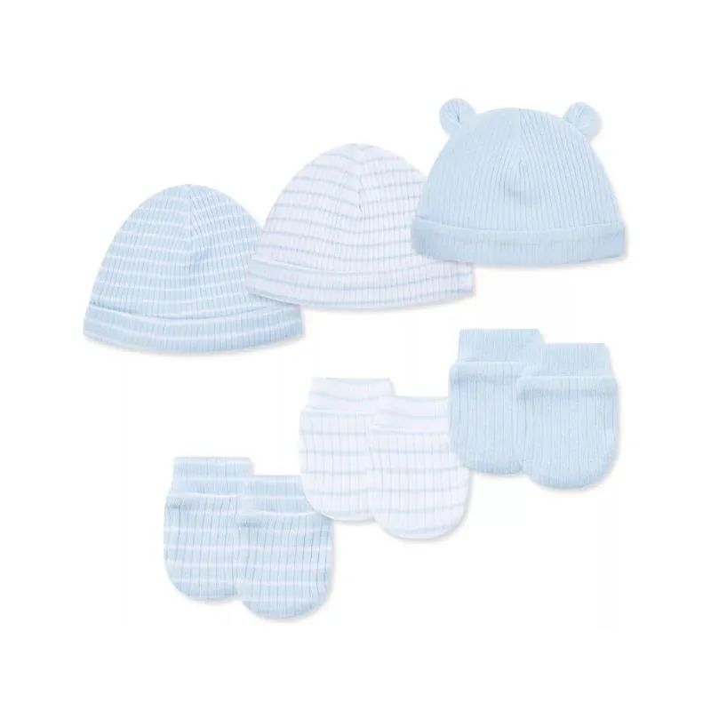 Little Me - 6Pk Baby Snuggly Hat and Mitten Set - Image 2