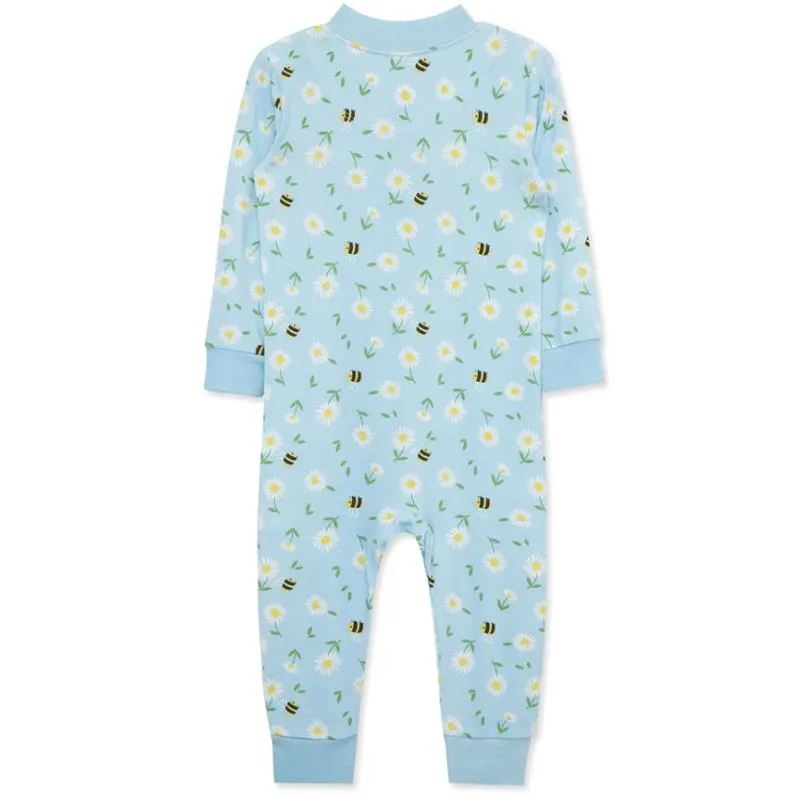 Little Me - Baby Boy Daisy Zip Front Pajama - Image 2