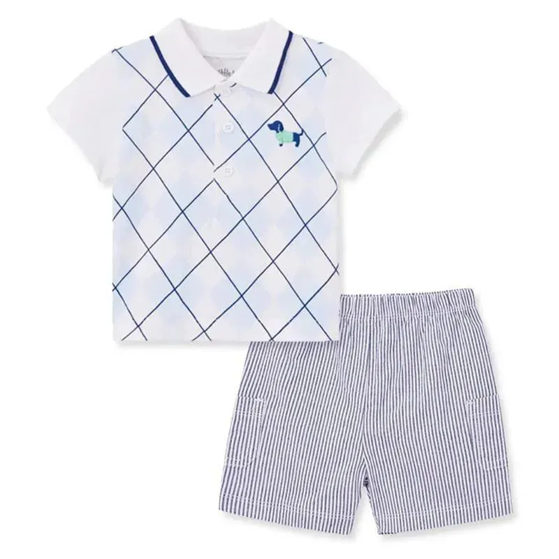 Little Me - Baby Boy Putting Puppies Polo Short Set