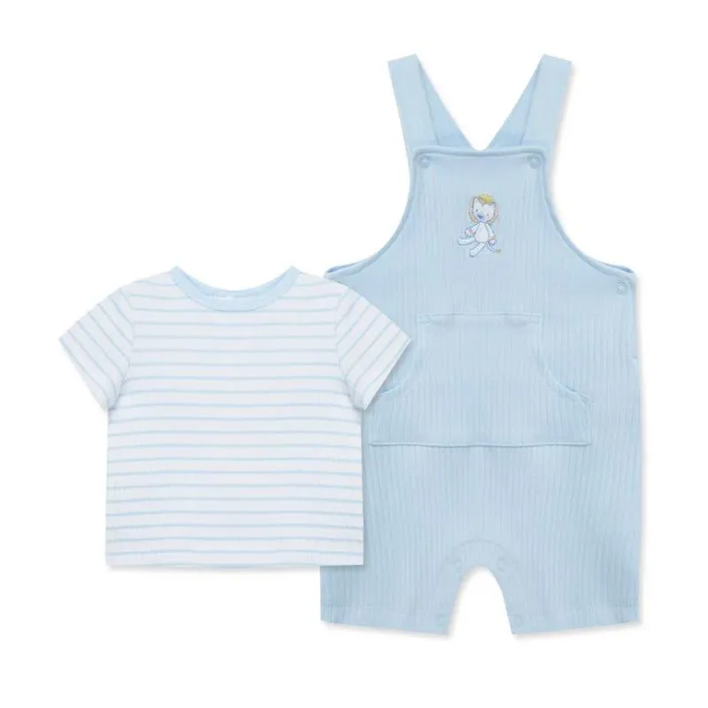 Little Me - Baby Boy Safari Shortall Set, Blue - Image 2