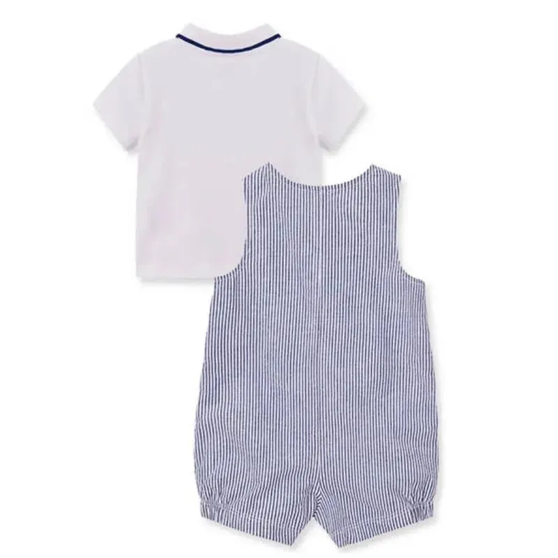 Little Me - Baby Boys Puppy Shortall Set - Image 2