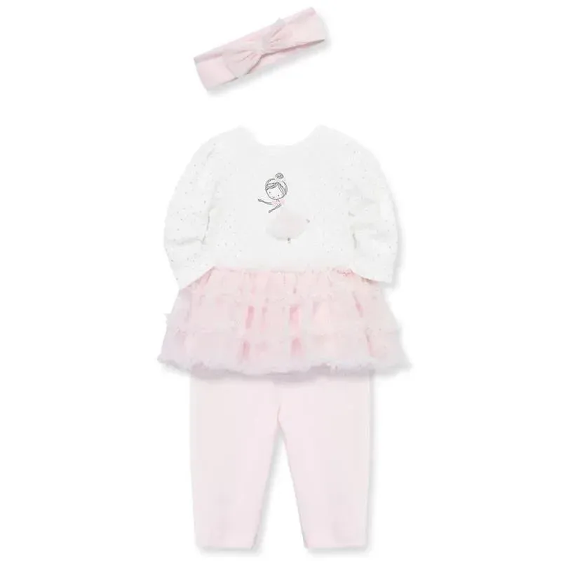 Little Me - Baby Girl Ballerina Tutu Set & Headband, Pink