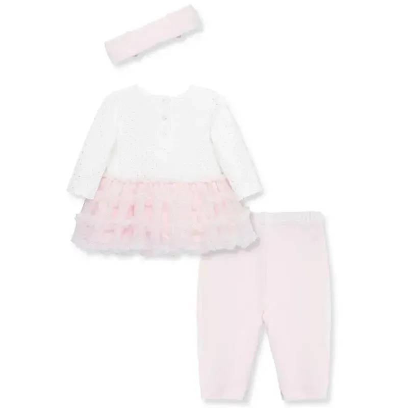 Little Me - Baby Girl Ballerina Tutu Set & Headband, Pink - Image 2