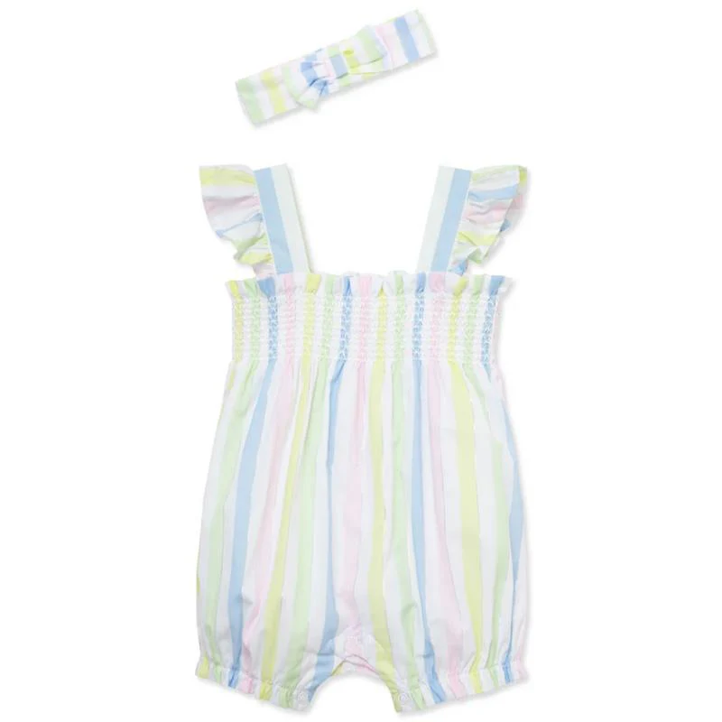 Little Me - Baby Girl Candy Stripe Bubble, Multicolor
