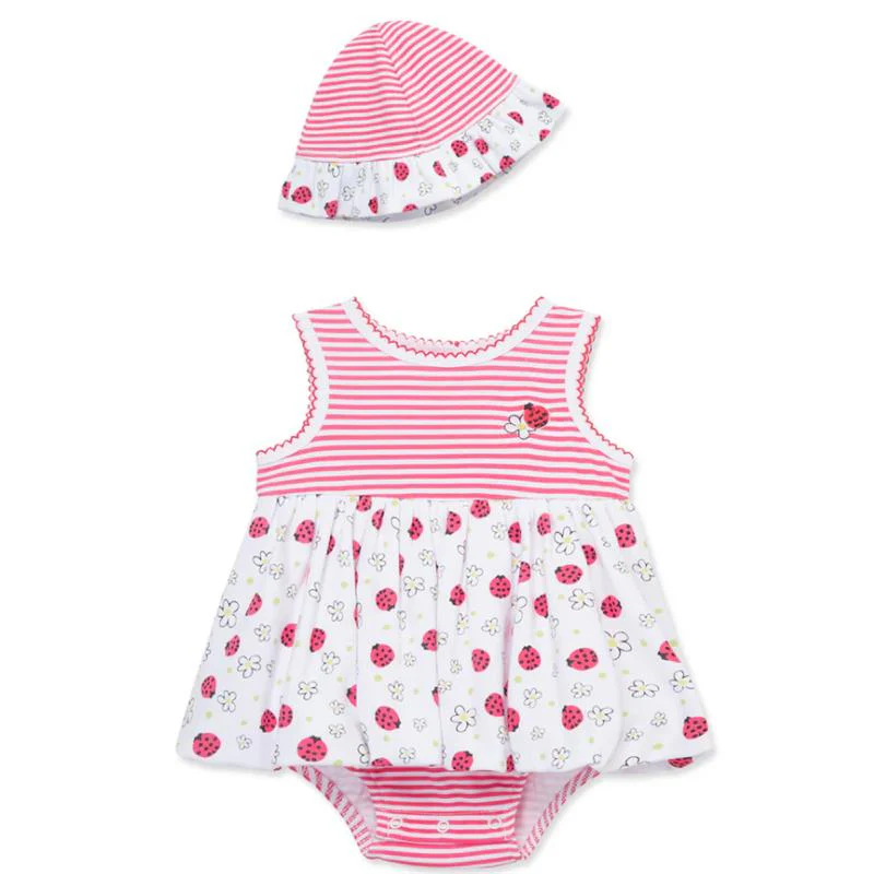 Little Me - Baby Girl Ladybugs Popover, Pink