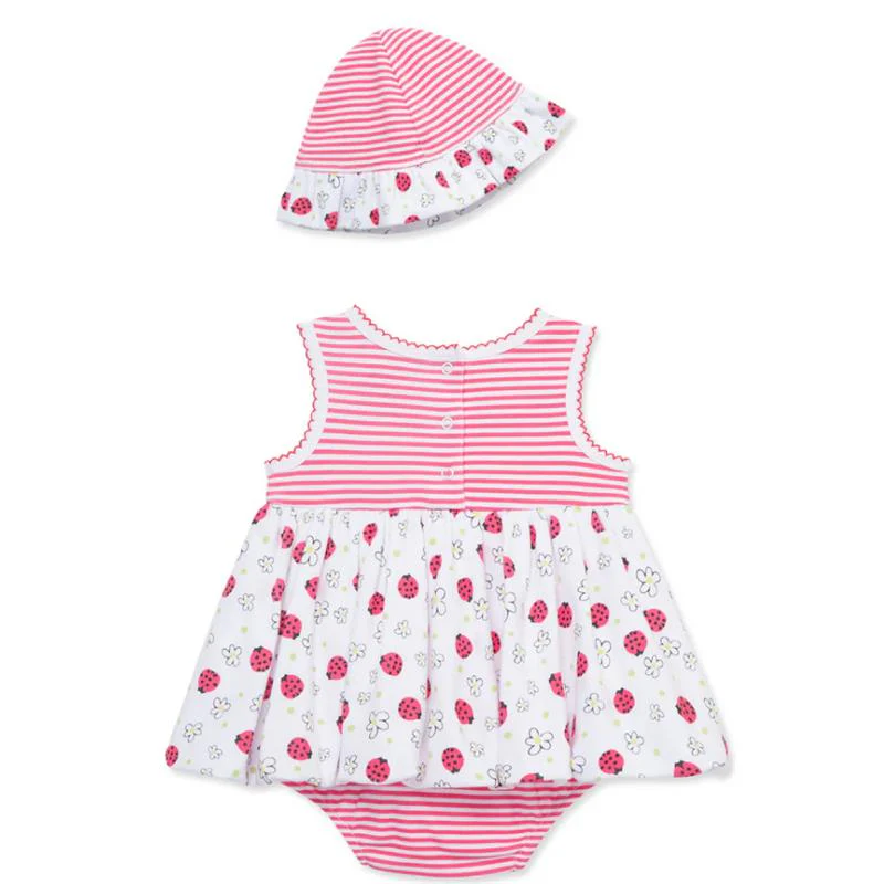 Little Me - Baby Girl Ladybugs Popover, Pink - Image 2