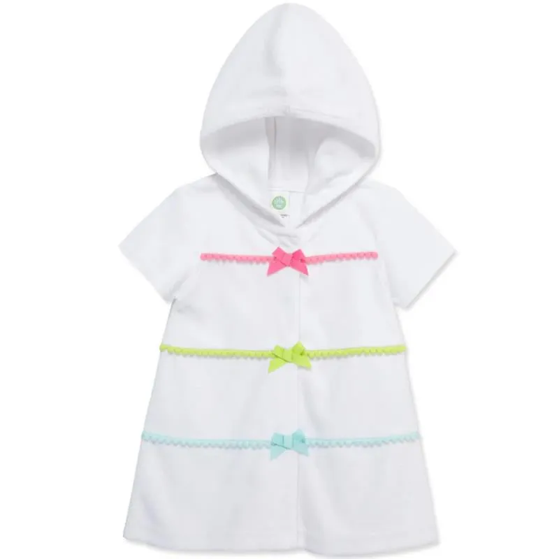 Little Me - Baby Girl Multicolor Swim Coverup, White - Image 3