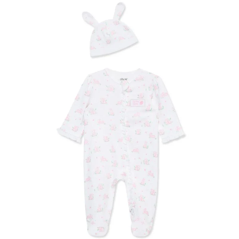 Little Me - Baby Girl Pink Bunny Footie & Hat