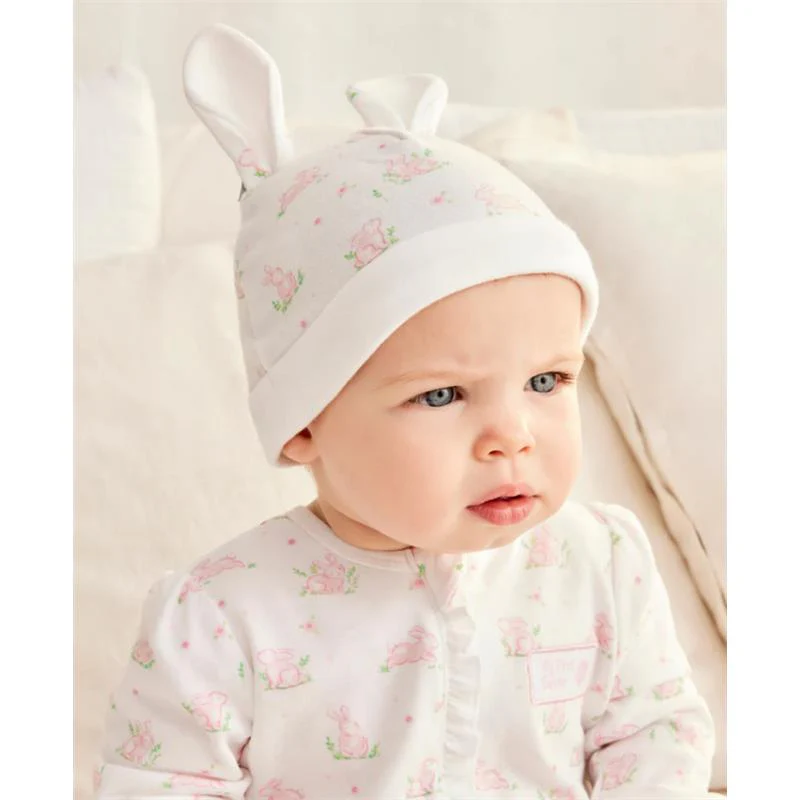 Little Me - Baby Girl Pink Bunny Footie & Hat - Image 2