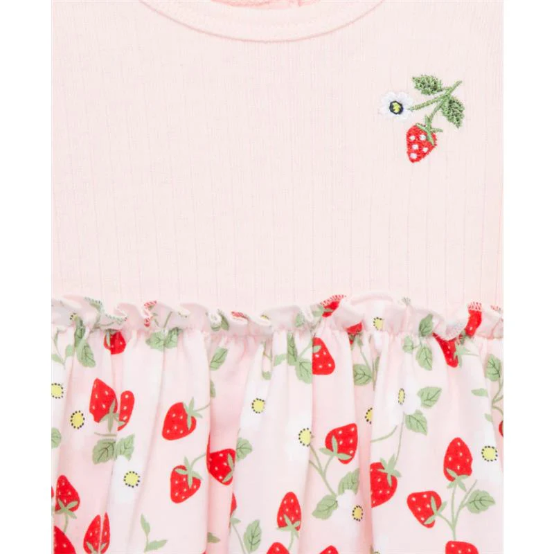Little Me - Baby Girl Strawberries Bsuit Dress, Pink - Image 2