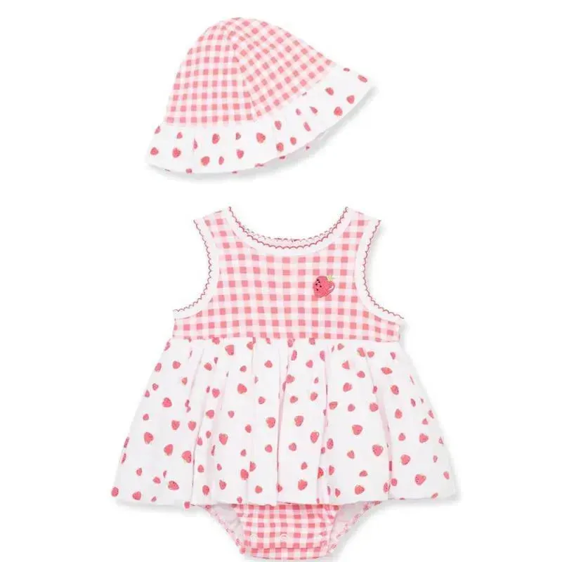 Little Me - Baby Girl Strawberries Popover & Hat