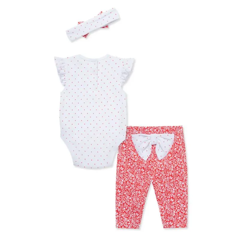 Little Me - Baby Girl Strawberry Bodysuit & Pant Set - Image 3