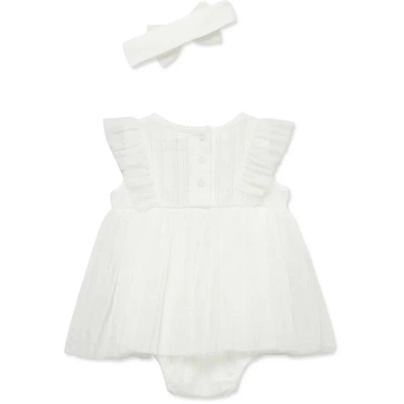 Little Me - Baby Girl Strawberry Popover, Ivory - Image 3