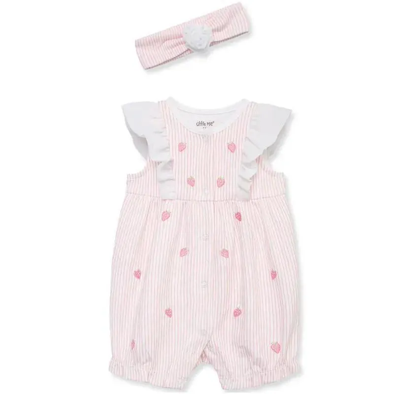 Little Me - Baby Girl Strawberry Romper & Headband