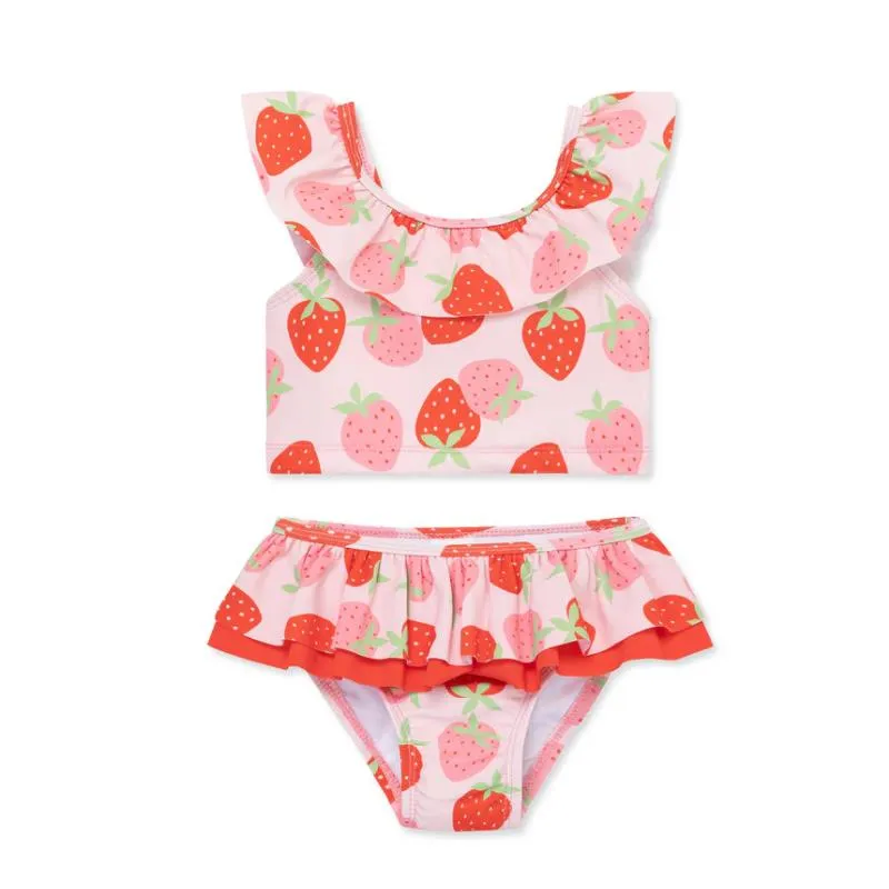 Little Me - Baby Girl Strawberry Swimsuit, Rose