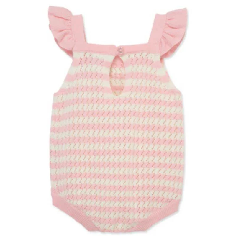 Little Me - Baby Girl Striped Bubble, Pink - Image 3