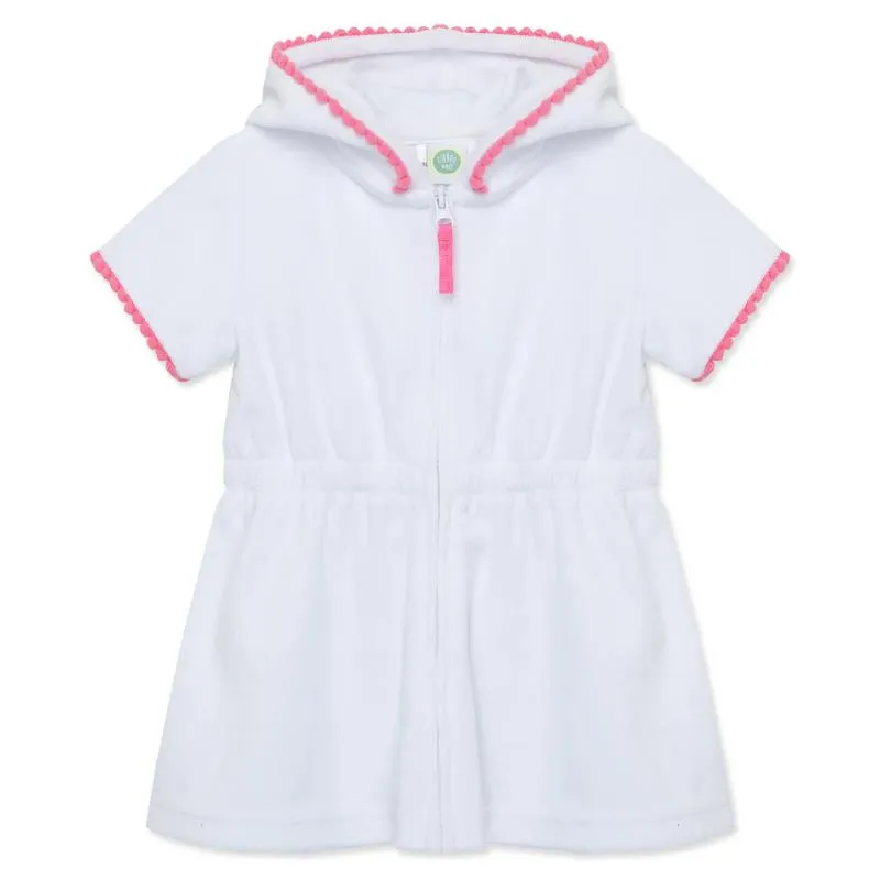 Little Me - Baby Girl Zip Swim Cover Up, White
