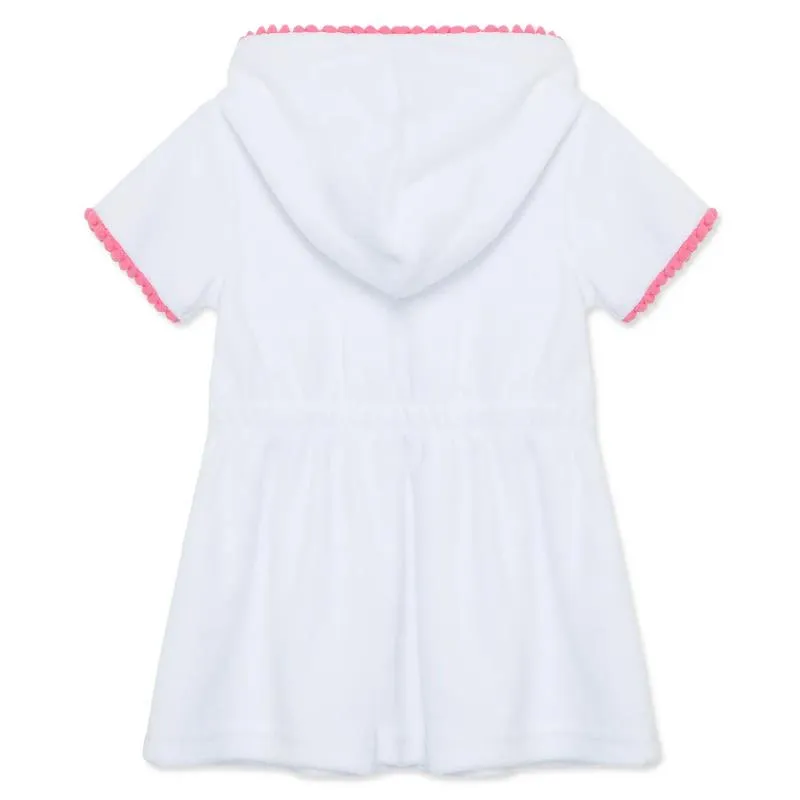 Little Me - Baby Girl Zip Swim Cover Up, White - Image 2