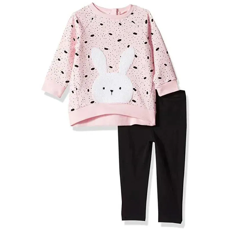 Little Me Baby Girls Sweatshirt Set, Pink & Black