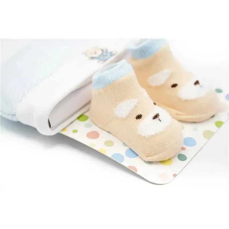 Little Me Bear Baby Socks Booties & Baby Hat Set - Image 3