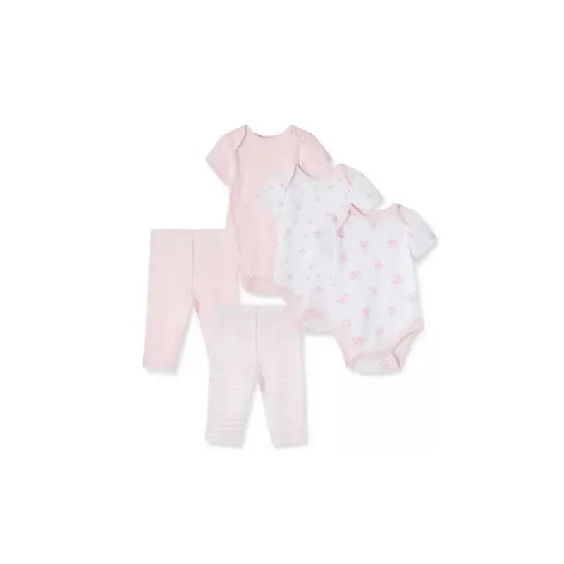 Little Me - Bodysuit Pant Set Wispy 5 Pc, Pink