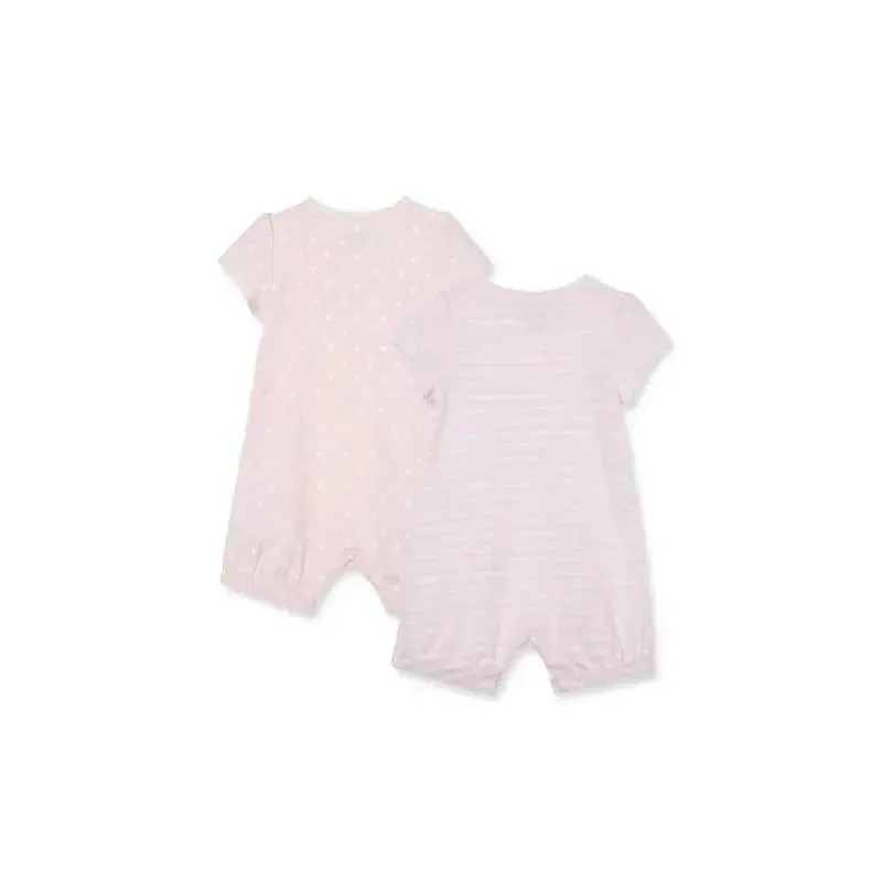Little Me Bunnies 2Pk Rompers - Pink - Image 4