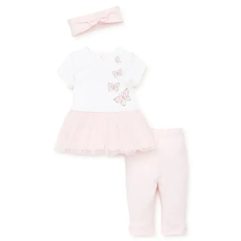 Little Me - Butterfly 3 Piece Set, Pink