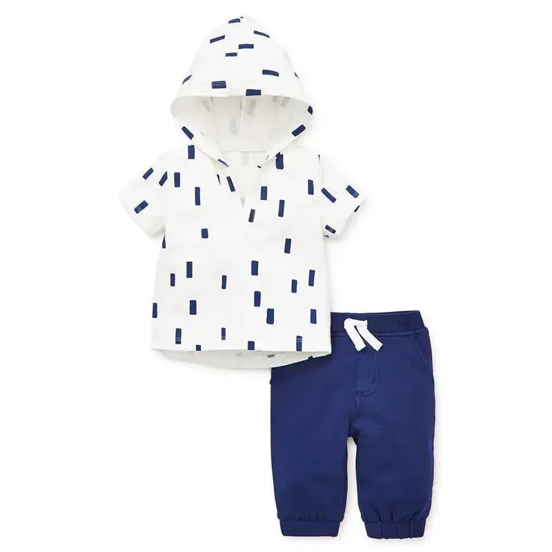 Little Me - Cacti Pant Set, Blue - Image 3