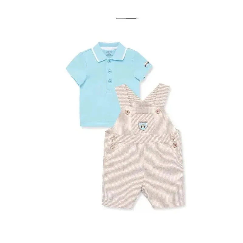 Little Me Car Shortall Set - Tan - Image 3