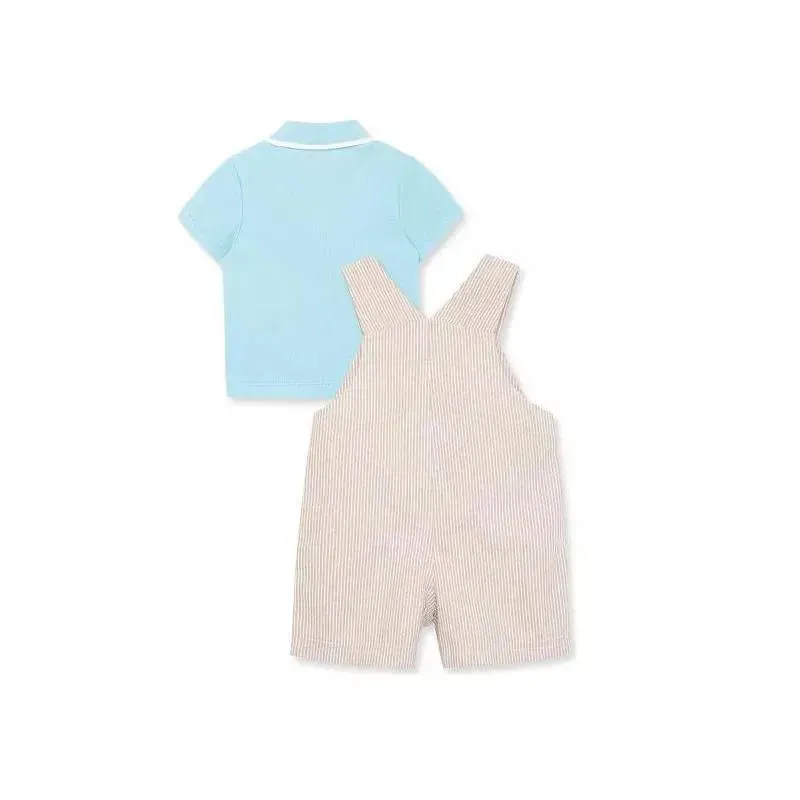Little Me Car Shortall Set - Tan - Image 4