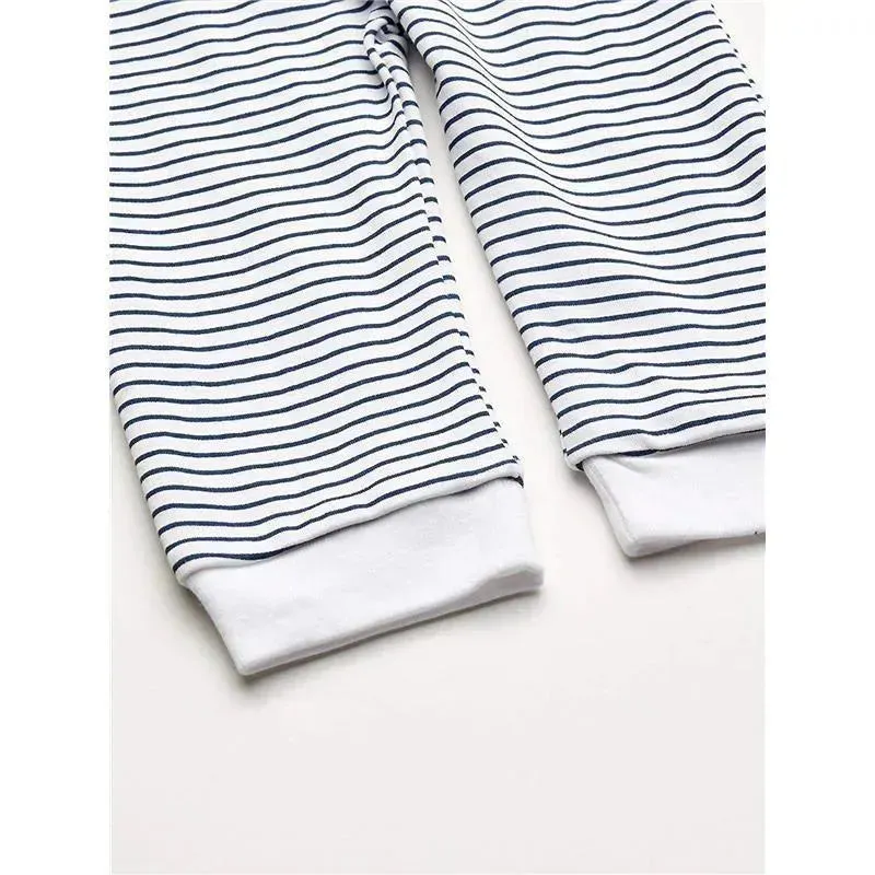 Little Me - Cherry 3 Pack Pant Set, White/Blue - Image 2