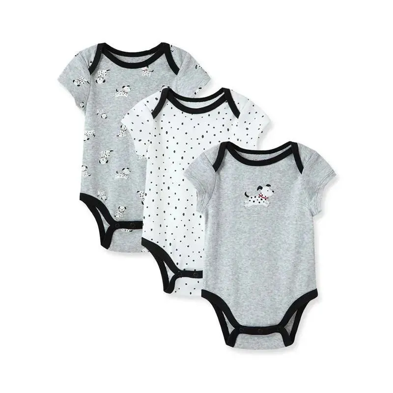 Little Me - Dalmatian 3Pk Bodysuits, Gray