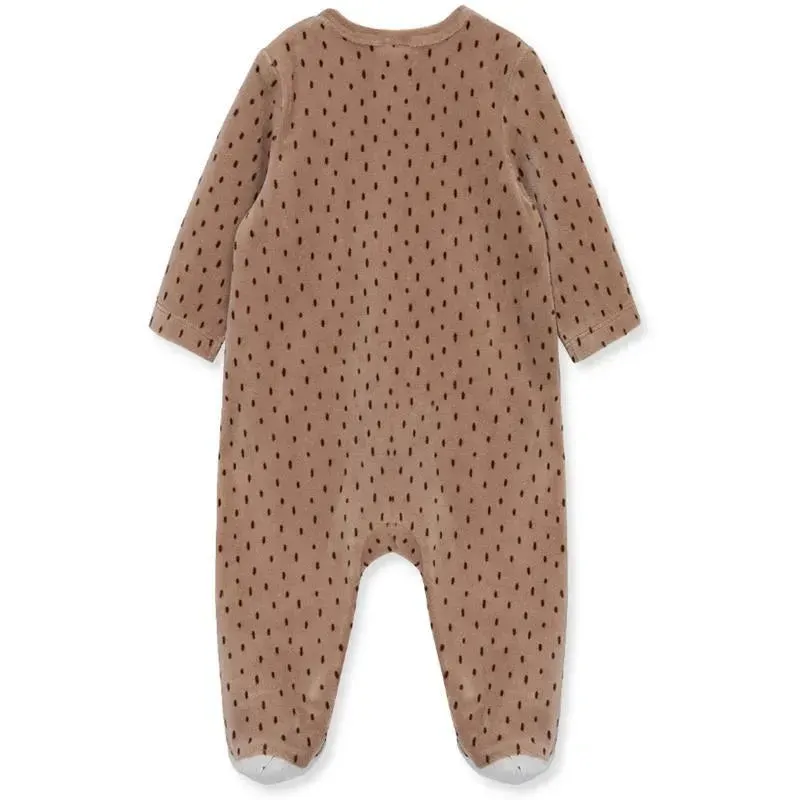Little Me - Fuzzy Bear Footie, Brown - Image 2