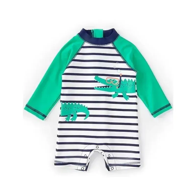 Little Me - Gator Long Sleeve Rashguard Suit